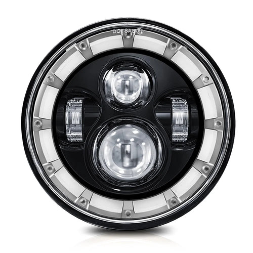 7 Inch Square Angel Eye LED Headlight for Motorcycle Off Road Vehicle DRL Turn Signal High Low Beam Headlamp - 1