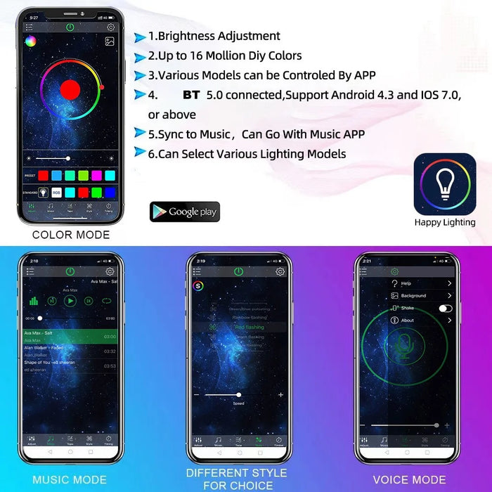 G1 6 In 1 RGB Car Underglow Light Music Sync Bluetooth-Compatible LED Rock Light Kit for SUV Truck - 7