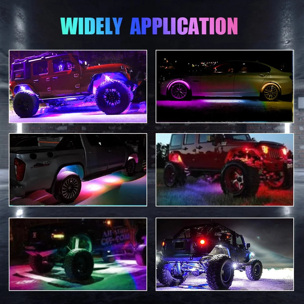 G1 8 In 1 RGB Car Underglow Light Music Sync Bluetooth-Compatible LED Rock Light Kit for SUV Truck - 5