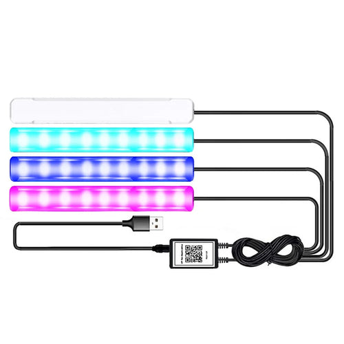 4 In 1 Car Interior Lights App Control Bluetooth-Compatible LED RGB Music Sync Ambient Lighting Kit - 1
