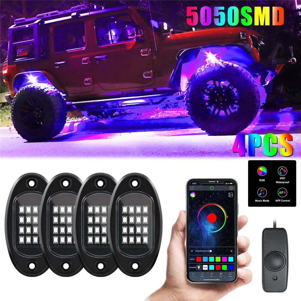 G7 4 In 1 LED Car Underglow Lights RGB Music Sync Atmosphere Lamp for SUV / Truck / Off Road Vehicles - 2