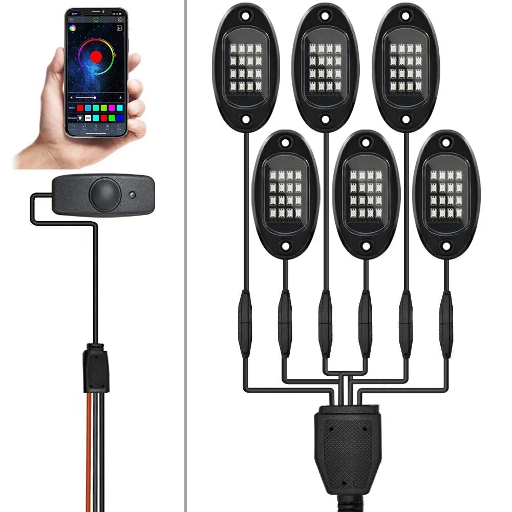 G7 6 In 1 LED Car Underglow Lights RGB Music Sync Atmosphere Lamp for SUV / Truck / Off Road Vehicles - 1