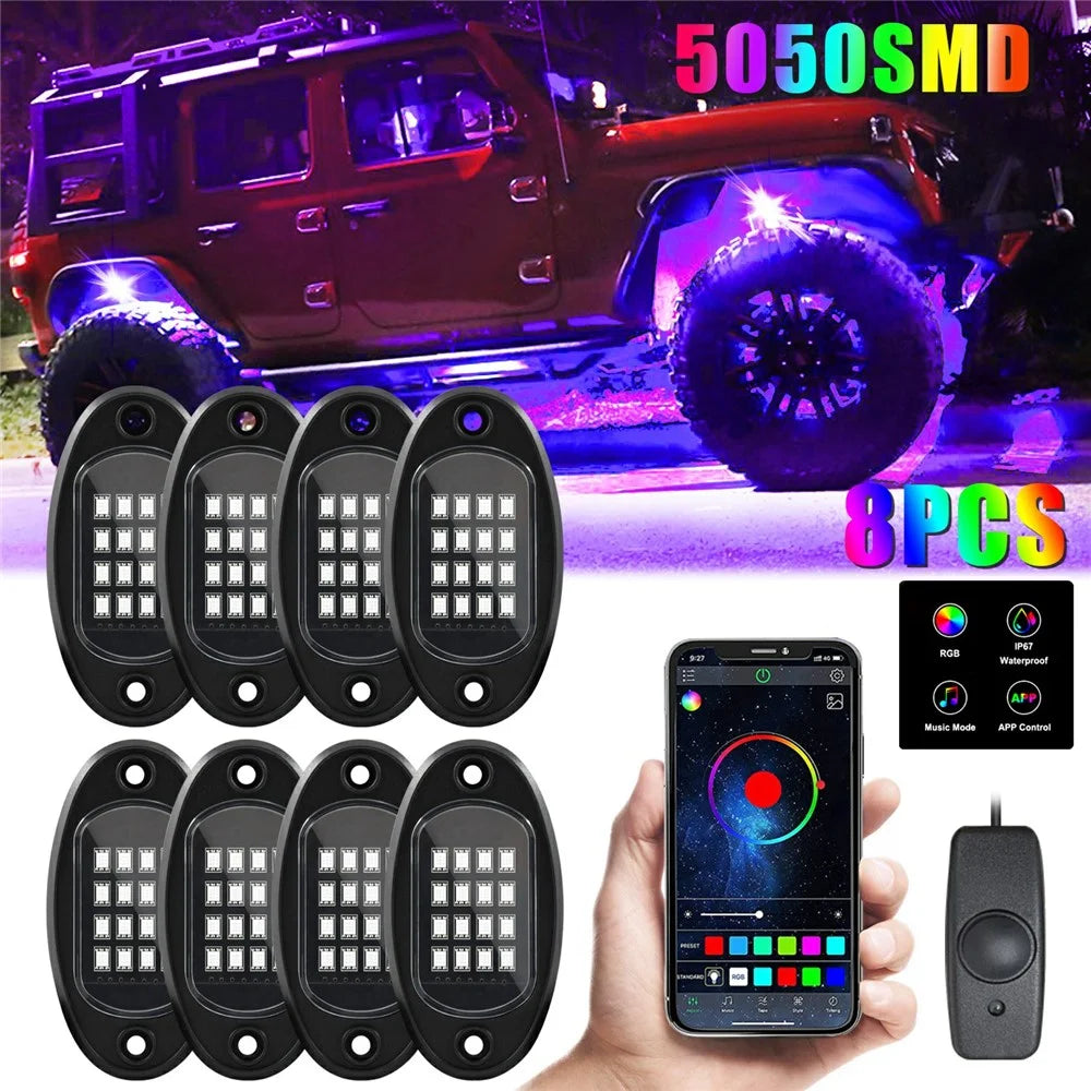G7 8 In 1 LED Car Underglow Lights RGB Music Sync Atmosphere Lamp for SUV / Truck / Off Road Vehicles - 2