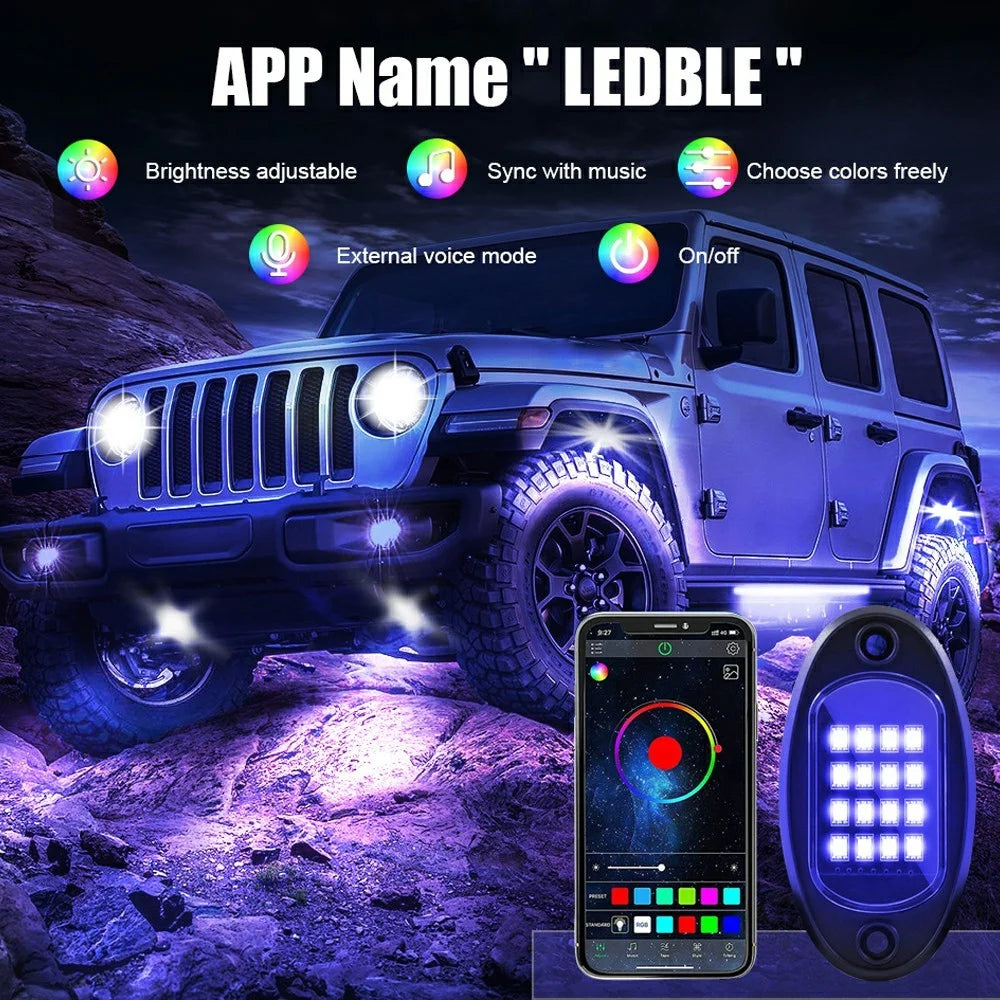 G7 8 In 1 LED Car Underglow Lights RGB Music Sync Atmosphere Lamp for SUV / Truck / Off Road Vehicles - 3
