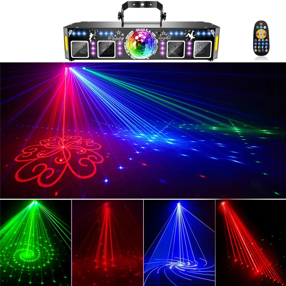 5 In 1 Stage Laser Light 120 Patterns for KTV Bar Party Atmosphere Lamp UV Projection Disco Ball - 5