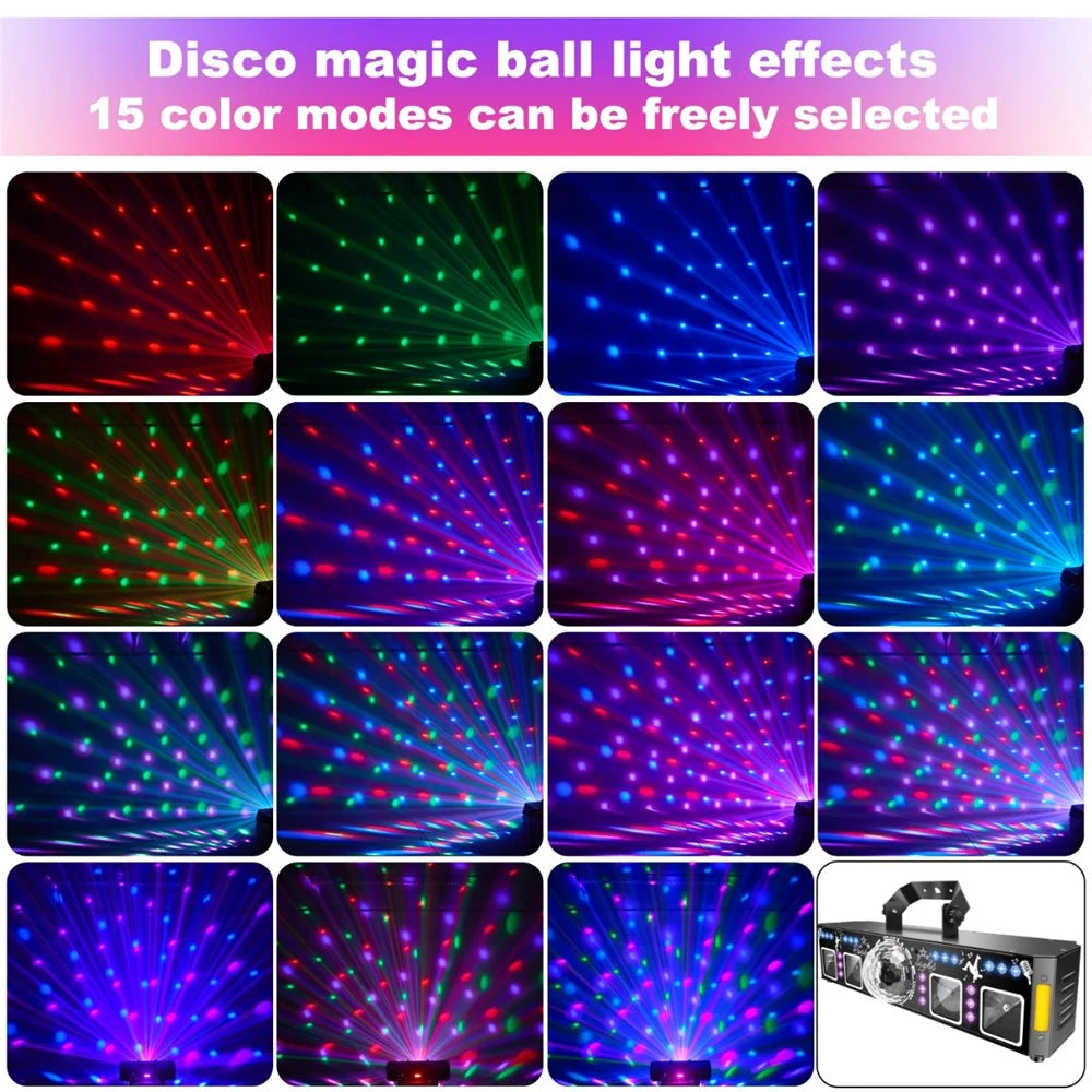5 In 1 Stage Laser Light 120 Patterns for KTV Bar Party Atmosphere Lamp UV Projection Disco Ball - 6