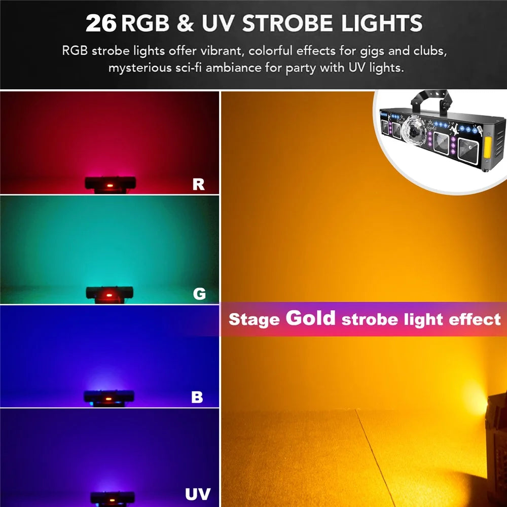 5 In 1 Stage Laser Light 120 Patterns for KTV Bar Party Atmosphere Lamp UV Projection Disco Ball - 7