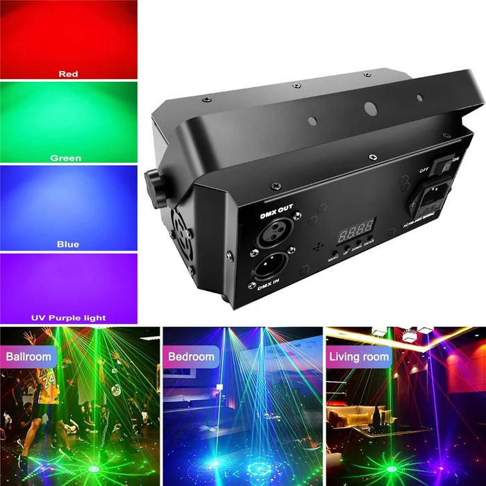 21 Eye DJ Disco Laser Light 64 Patterns Projector KTV Bar Party RGB + UV Atmosphere Lamp - 3