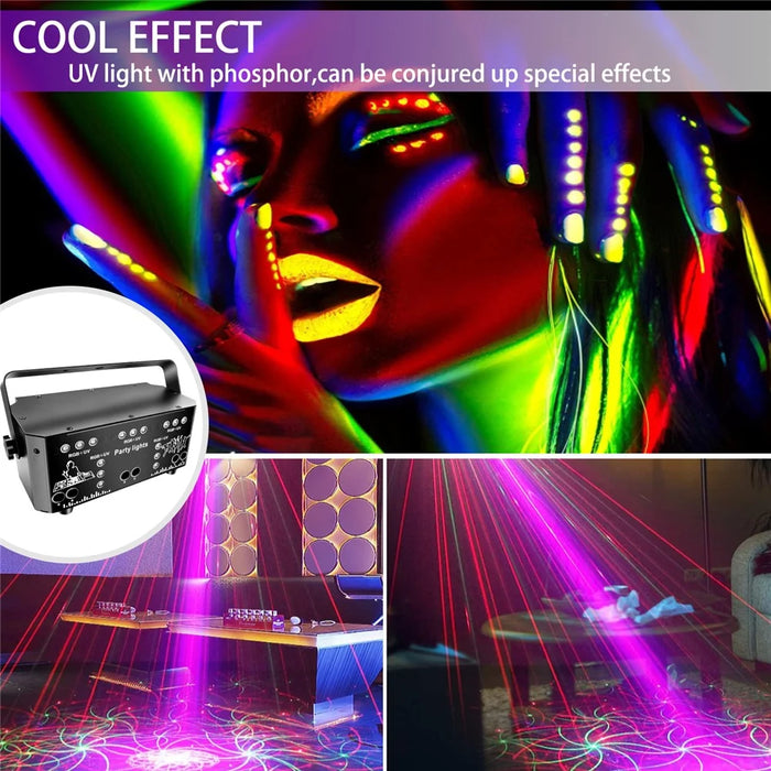 21 Eye DJ Disco Laser Light 64 Patterns Projector KTV Bar Party RGB + UV Atmosphere Lamp - 5