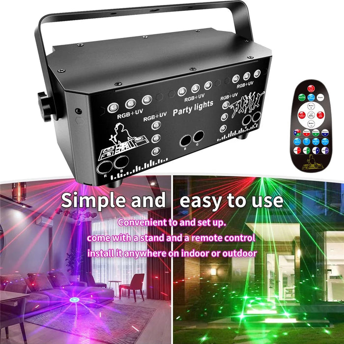 21 Eye DJ Disco Laser Light 64 Patterns Projector KTV Bar Party RGB + UV Atmosphere Lamp - 6