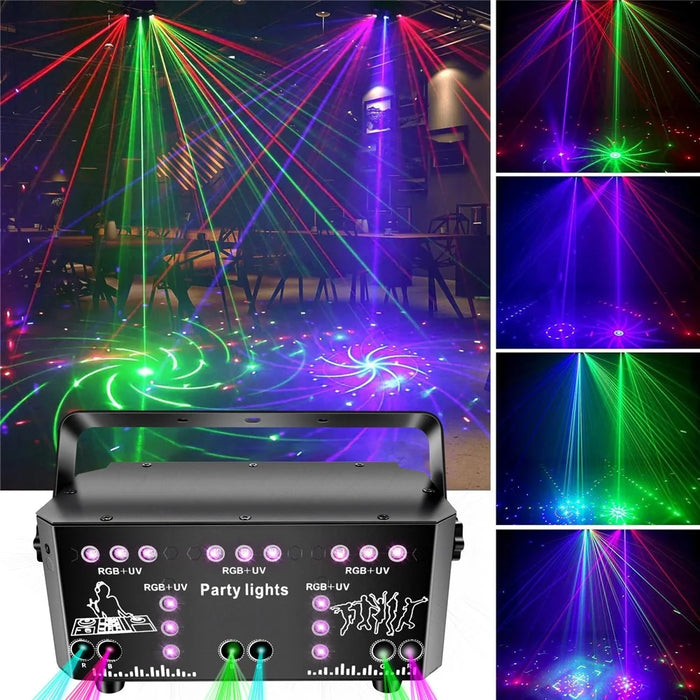 21 Eye DJ Disco Laser Light 64 Patterns Projector KTV Bar Party RGB + UV Atmosphere Lamp - 7