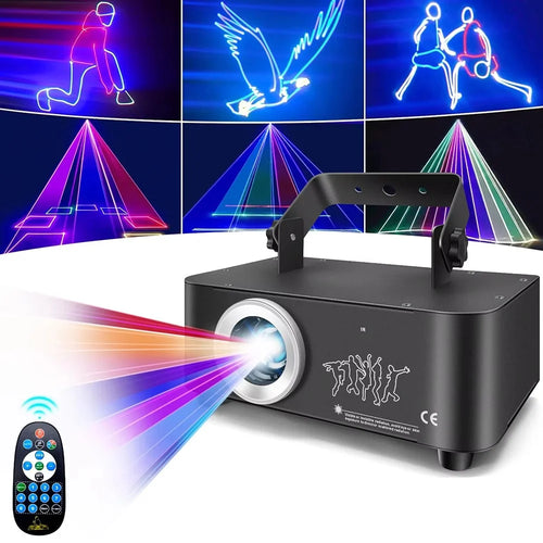 3D Full Color Animation Laser Light 500MW Cartoon Pattern Stage KTV Bar Projector Lamp with Remote Control - 1