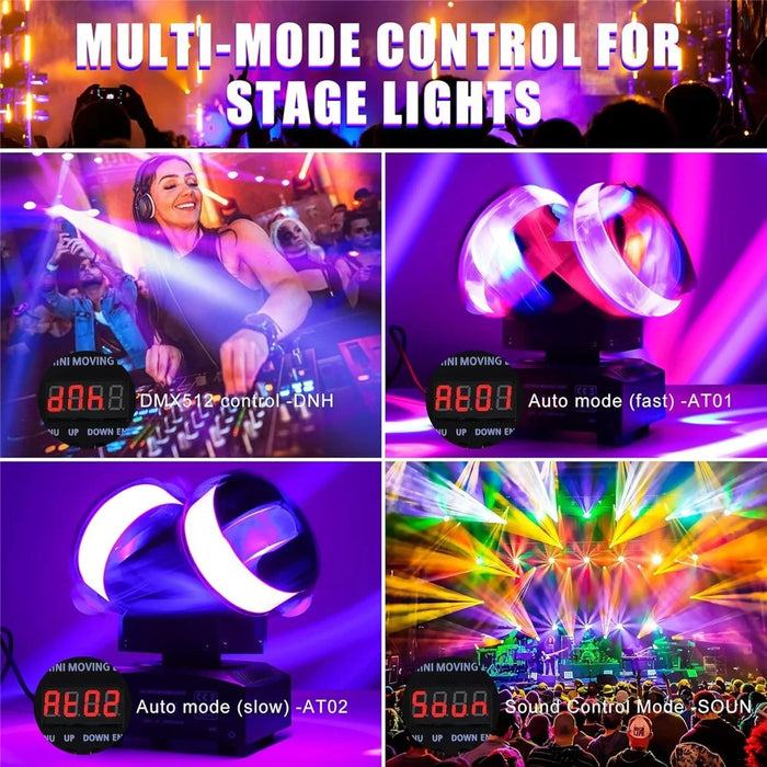 Dual Arm Moving Head 7 Colors Beam Infinite Rotation Strobe Light for KTV Party Bar Disco Projection Lamp - 7