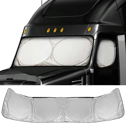 420 x 92cm Large Truck Sun Shade Heavy Duty Vehicle Sunshade Visor Foldable Heat Shield for Front Windshield Side Window - 1
