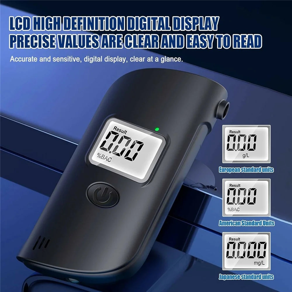 MR689 Portable Breathalyzer Alcohol Tester High Precision BAC Detector Analyzer with White LED Light - 6