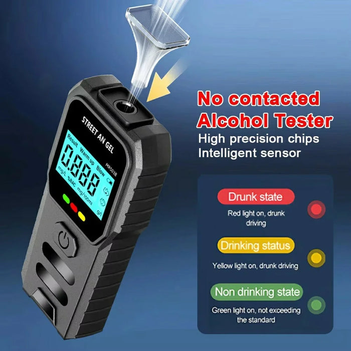 MR503 Portable Breathalyzer High Precision Alcohol Tester Digital Breath Analyzer with Voice Prompt - 3