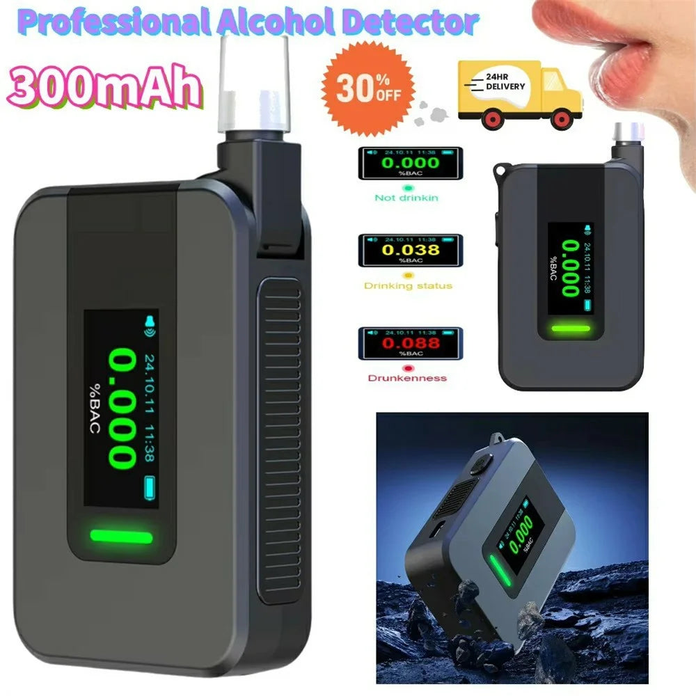 D1000 Portable Breathalyzer High Precision Alcohol Tester with Voice Prompt Digital Breath Analyzer - 2