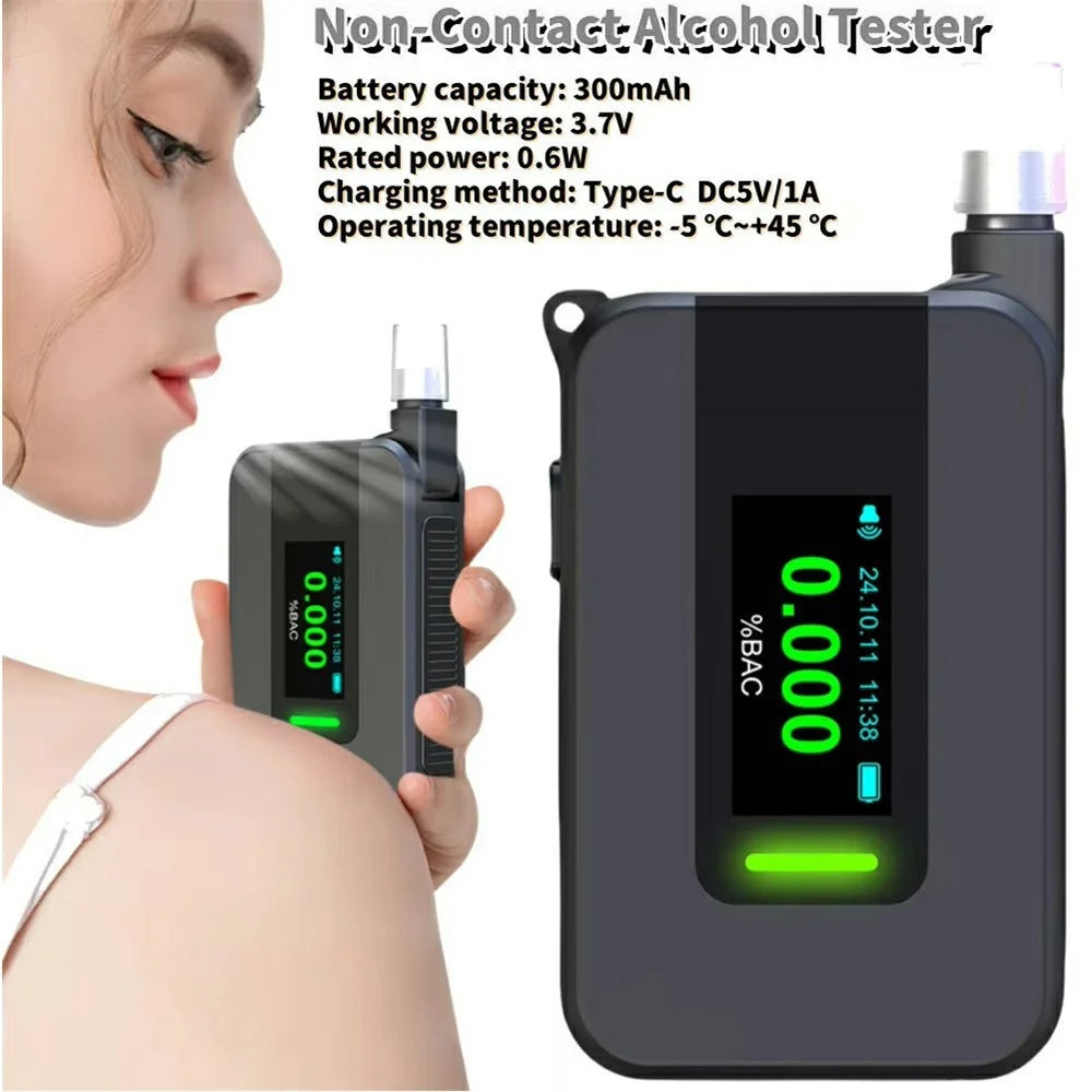 D1000 Portable Breathalyzer High Precision Alcohol Tester with Voice Prompt Digital Breath Analyzer - 3