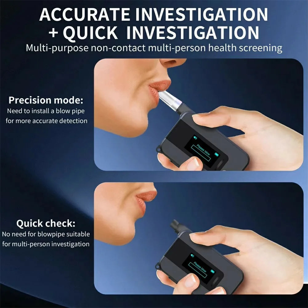 D1000 Portable Breathalyzer High Precision Alcohol Tester with Voice Prompt Digital Breath Analyzer - 4