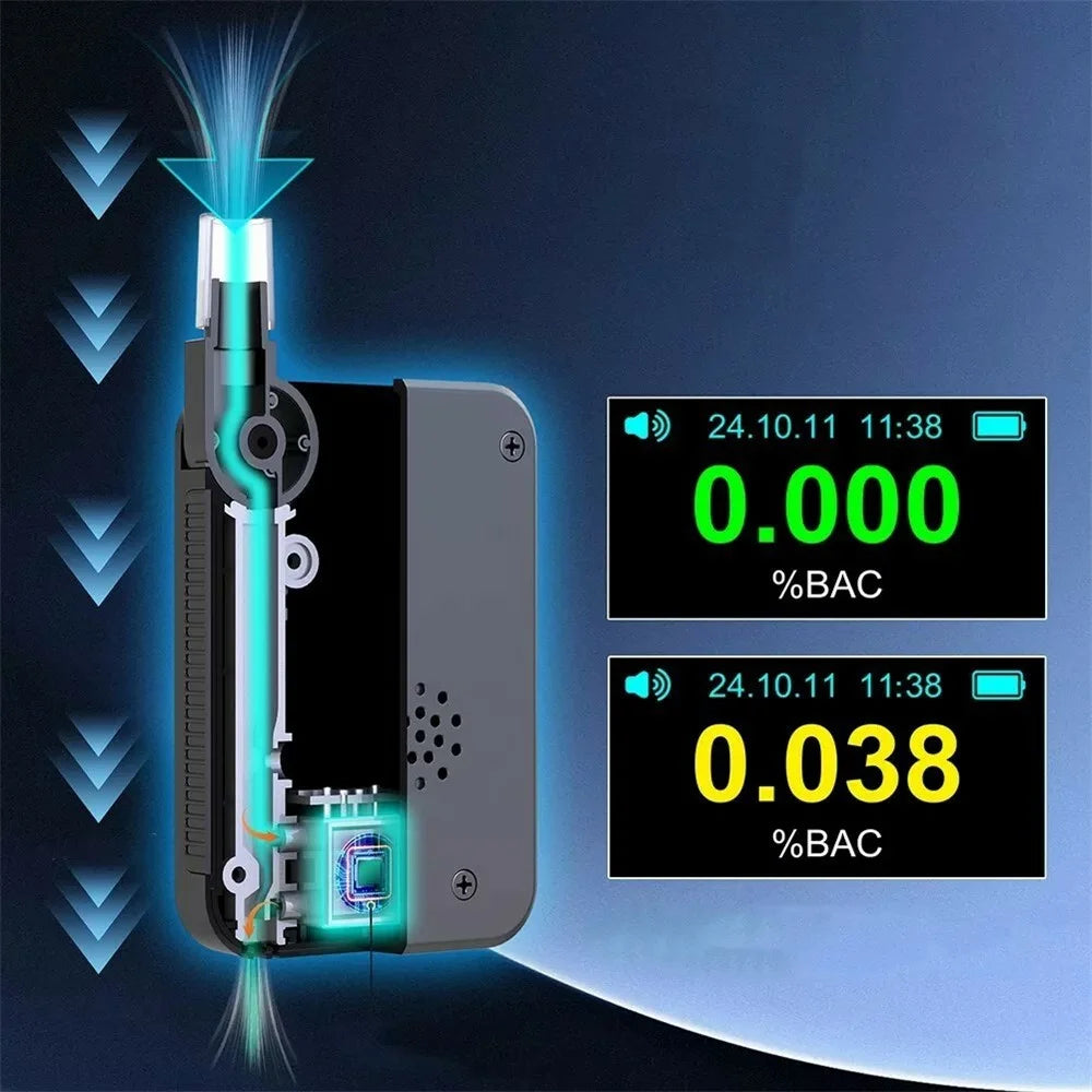 D1000 Portable Breathalyzer High Precision Alcohol Tester with Voice Prompt Digital Breath Analyzer - 6