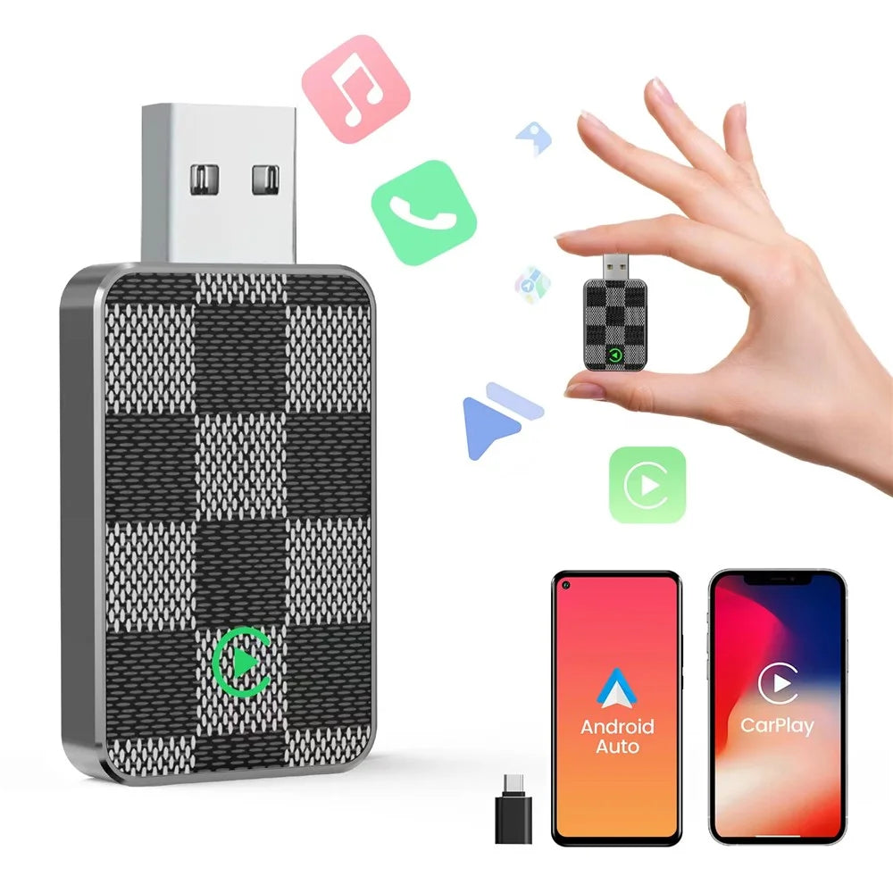 2 in 1 Wireless CarPlay Android Auto Adapter for iPhone Android Phones Built-In CarPlay Android Auto Vehicles - 3