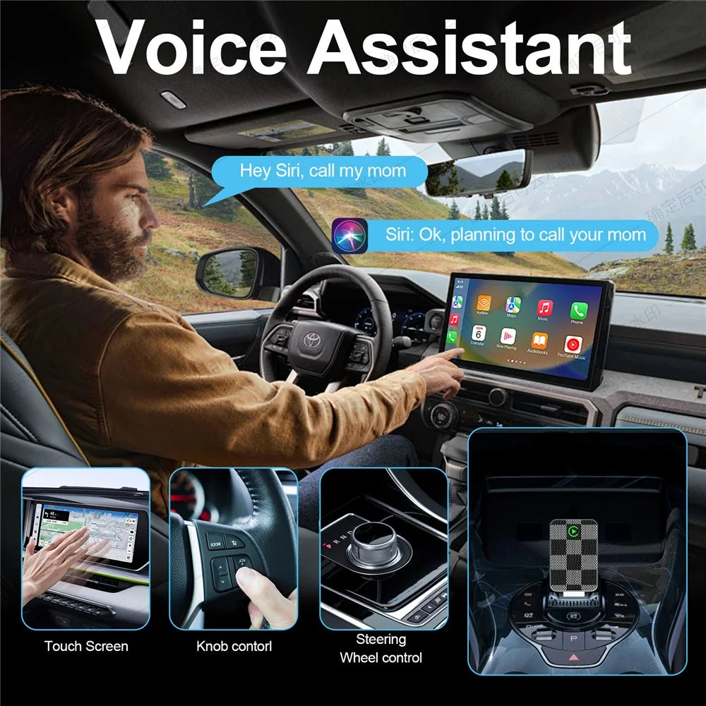 2 in 1 Wireless CarPlay Android Auto Adapter for iPhone Android Phones Built-In CarPlay Android Auto Vehicles - 7