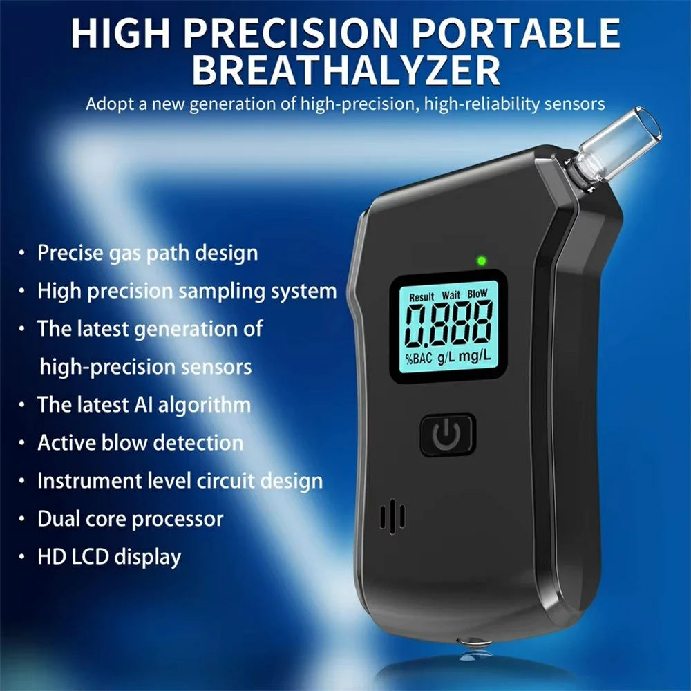 MR806 Digital Breathalyzer High Precision Portable Alcohol Tester Detector with LED Flashlight - 3