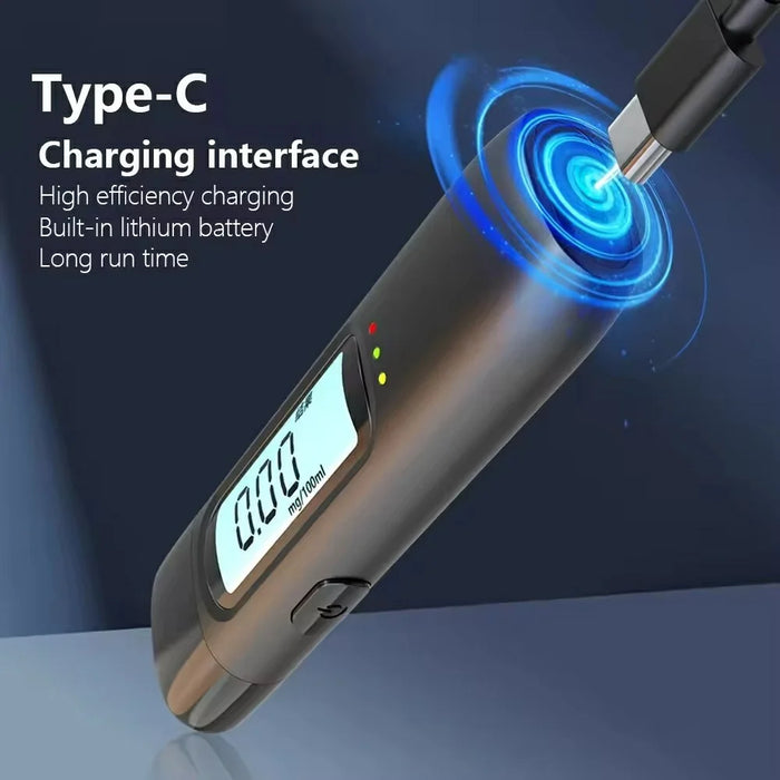 MR993 Portable Breathalyzer Type C Rechargeable High Precision Digital Alcohol Tester with LED Display - 3