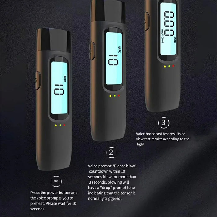 MR993 Portable Breathalyzer Type C Rechargeable High Precision Digital Alcohol Tester with LED Display - 5