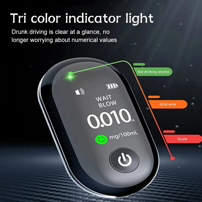 G1 Portable Breathalyzer Alcohol Tester TFT Screen High Precision Detector with LED Indicators - 4