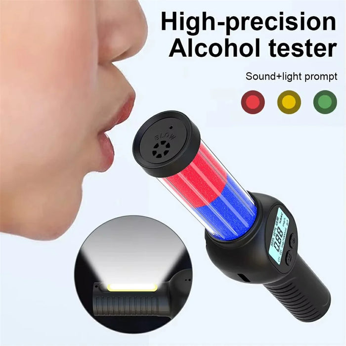 MR701 Portable Alcohol Tester Digital Breathalyzer High Precision Detector with Sound and Light Prompt - 7