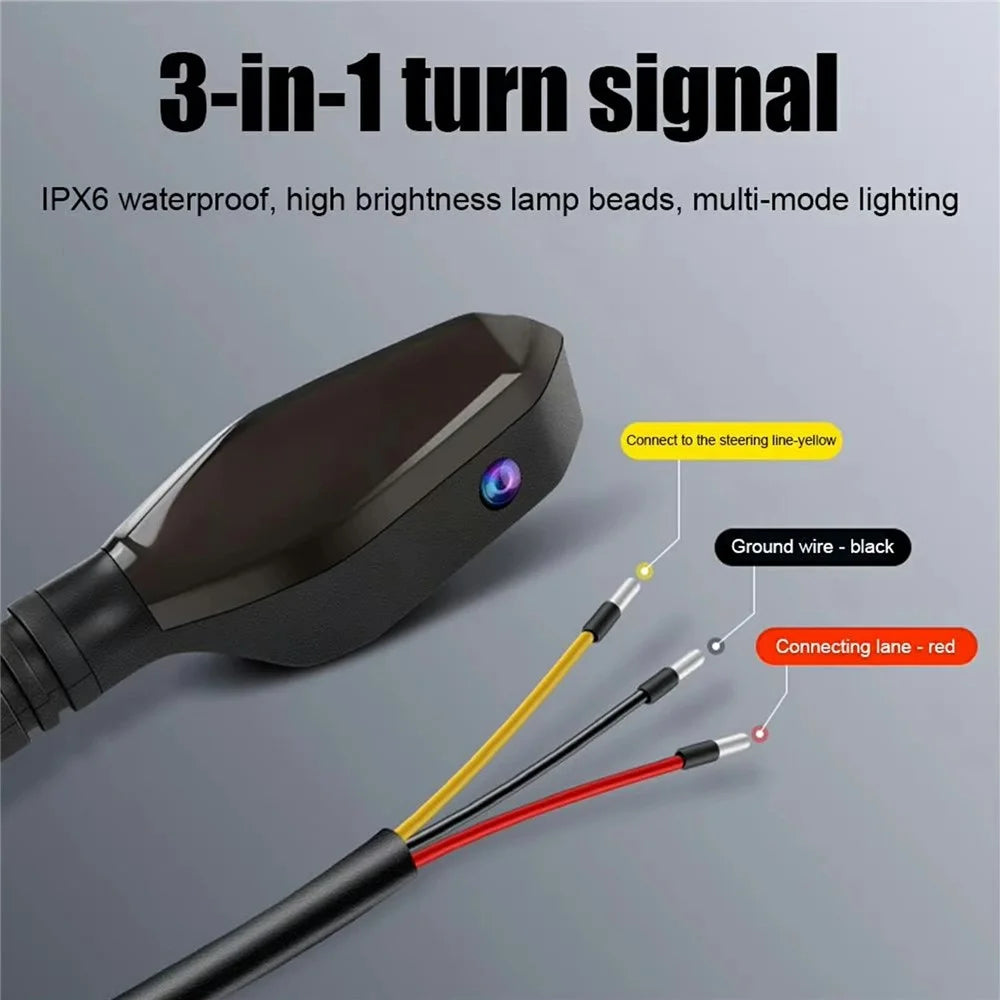 2Pcs Motorcycle LED Projection Turn Signal Light Ground Illumination Warning Lamp for Electric Vehicles - 3