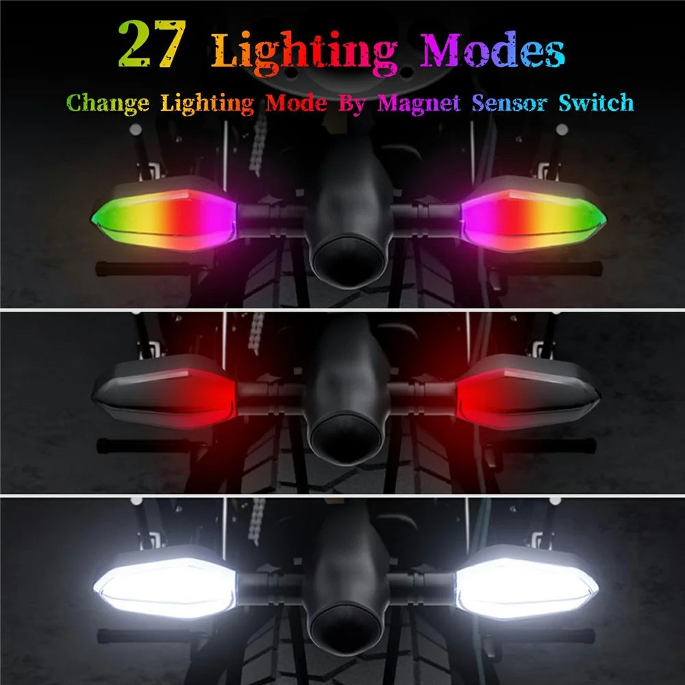 2Pcs Motorcycle LED Projection Turn Signal Light Ground Illumination Warning Lamp for Electric Vehicles - 4