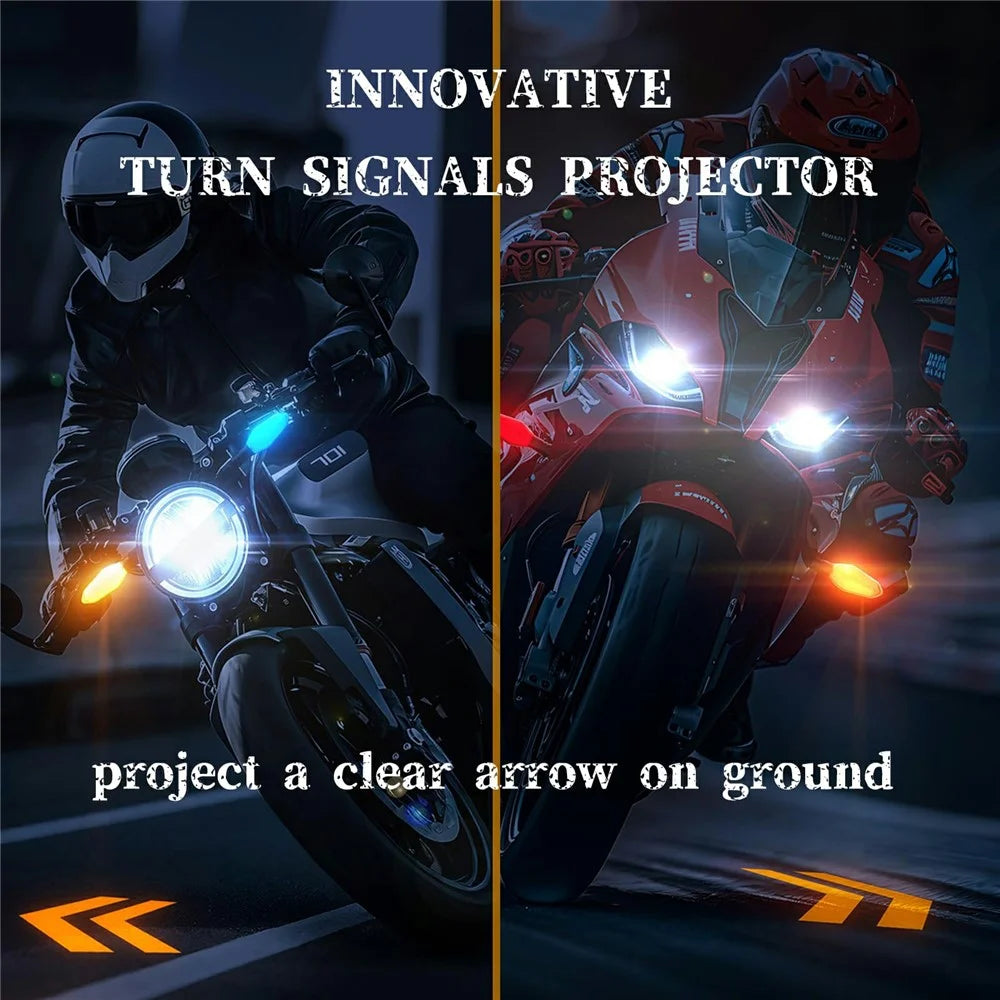 2Pcs Motorcycle LED Projection Turn Signal Light Ground Illumination Warning Lamp for Electric Vehicles - 6