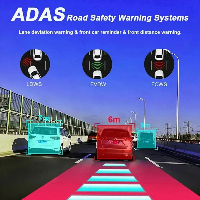 ADAS 12 Inch Full Screen Rearview Mirror Dash Cam 4 Channels 4K Ultra HD 360 Degree Blind Spot Warning BSD for Car - 7