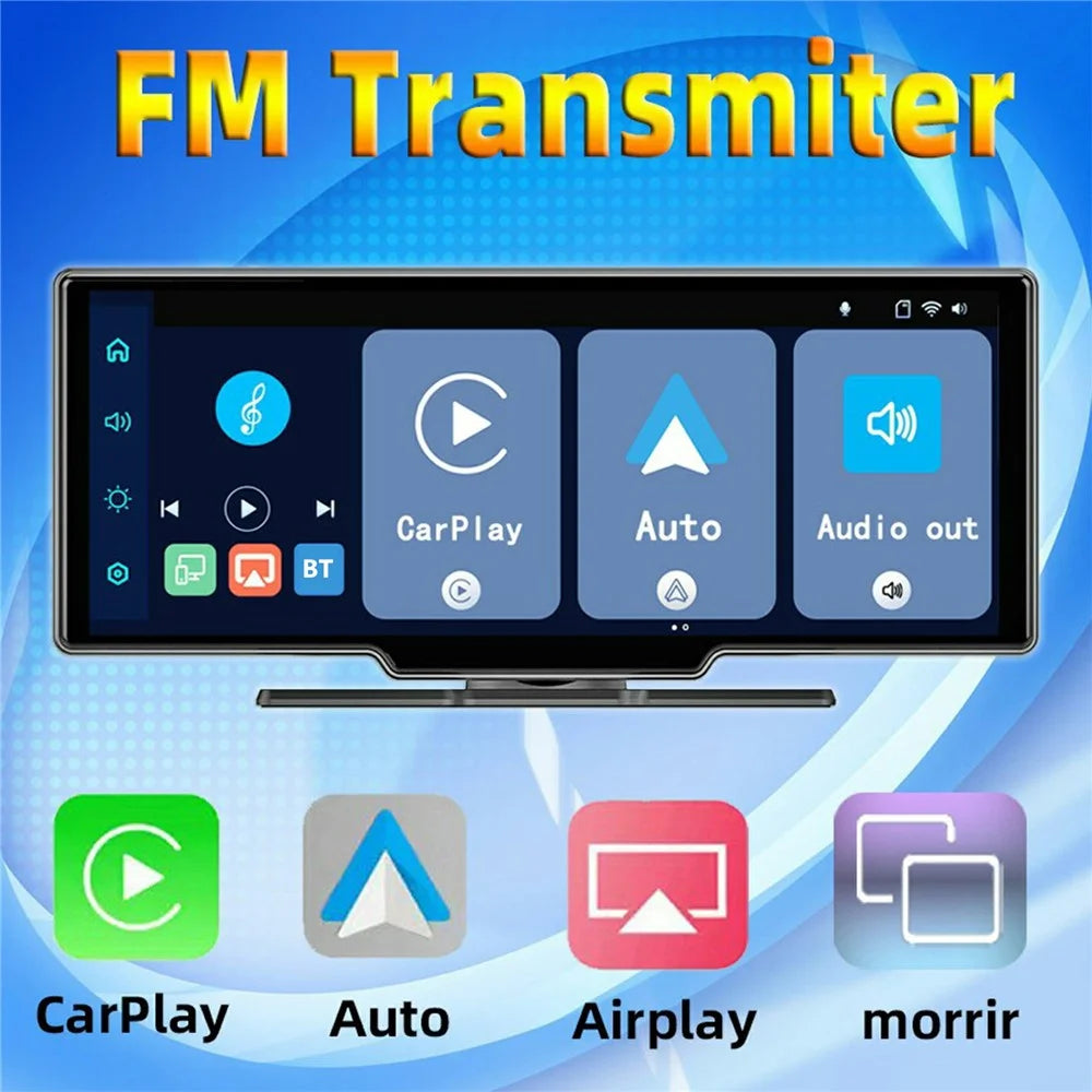 For Car Dashboard 10.26 Inch Touch Screen CarPlay Android Auto FM Transmitter with Rearview Camera - 3