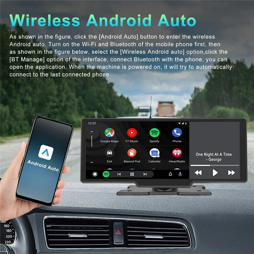 For Car Dashboard 10.26 Inch Touch Screen CarPlay Android Auto FM Transmitter with Rearview Camera - 6