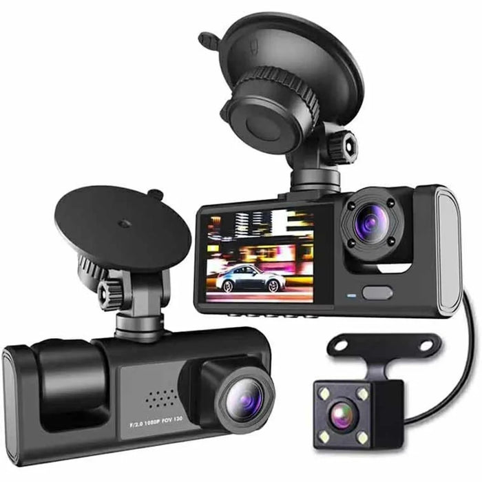 WIFI Car Dash Cam HD 1080P Front / Inside / Rear 3 Lens Car DVR Parking Recorder - 1