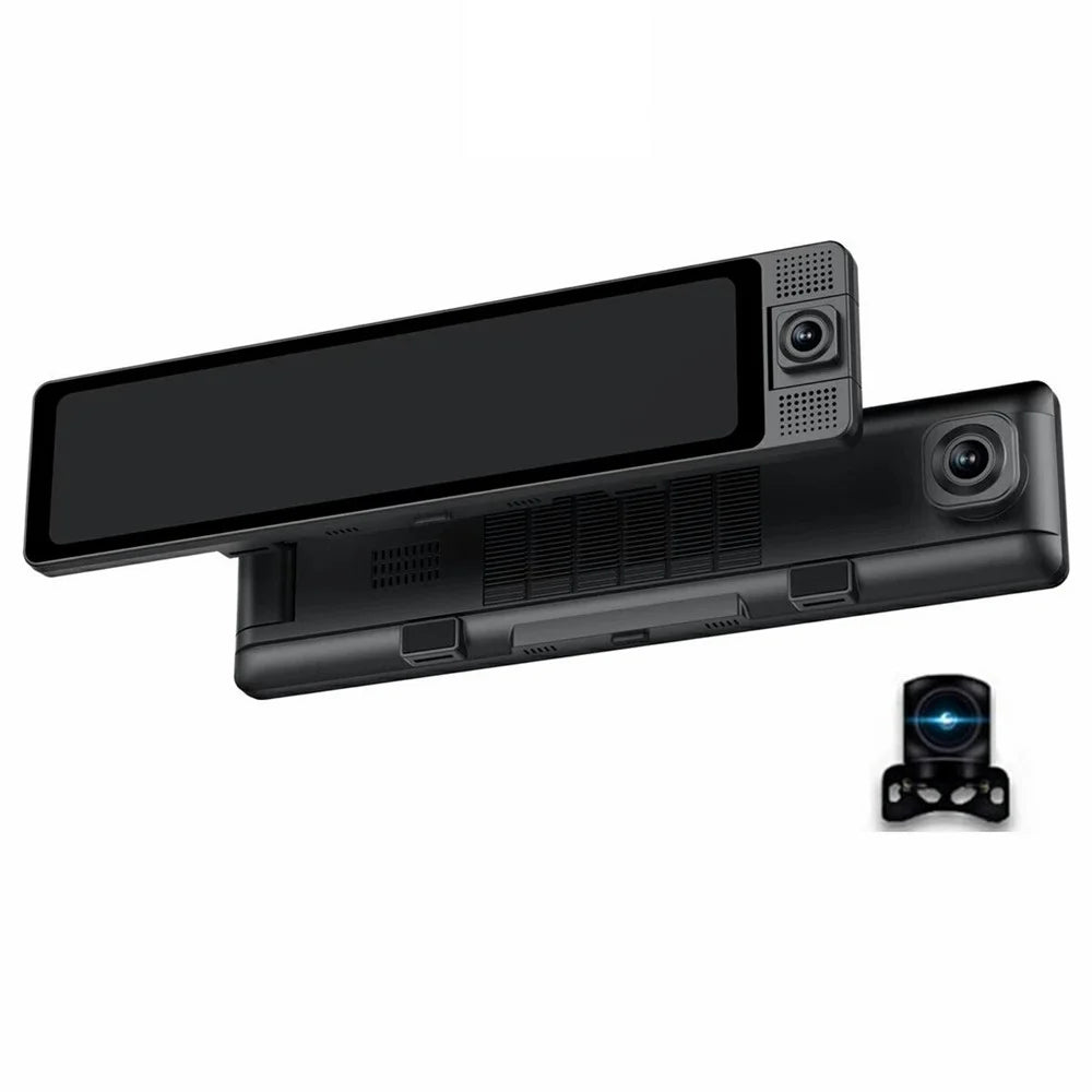3 Lens 4K Rearview Mirror Dash Cam Interior Recording HD Reverse Camera 2K Front 1080P Inside 1080P Rear - 1