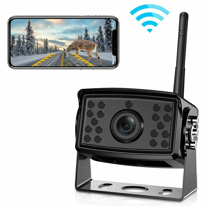 W105 For Vehicle Wireless Backup Camera 18 LED Night Vision HD 1080P IP67 Waterproof Wide Angle WiFi Cam - 1