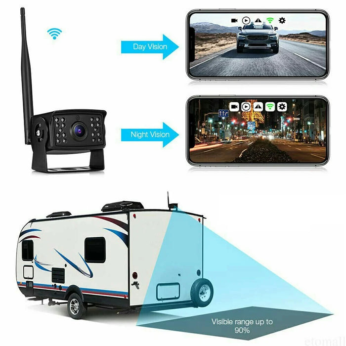 W105 For Vehicle Wireless Backup Camera 18 LED Night Vision HD 1080P IP67 Waterproof Wide Angle WiFi Cam - 5