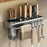 30cm Kitchen Organizer Rack Wall Mounted Spice Holder Knife Storage Towel Bar Multifunction Shelf - Tarnish - 1