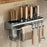 30cm Kitchen Organizer Rack Wall Mounted Spice Holder Knife Storage Towel Bar Multifunction Shelf - Tarnish - 5