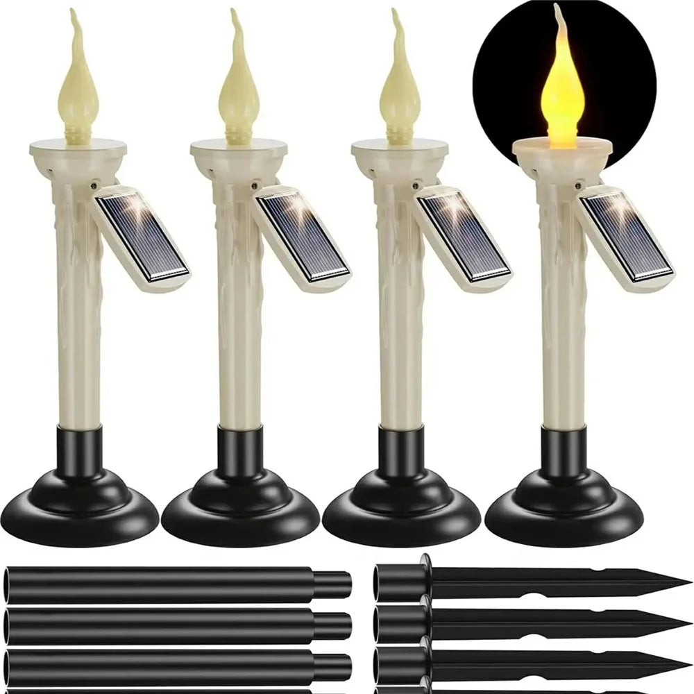 4Pcs Outdoor Solar Candle Lights LED Garden Stake Lamps Halloween Decor for Lawn / Patio / Yard - 1