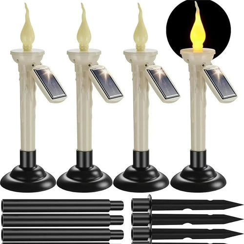 4Pcs Outdoor Solar Candle Lights LED Garden Stake Lamps Halloween Decor for Lawn / Patio / Yard - 1