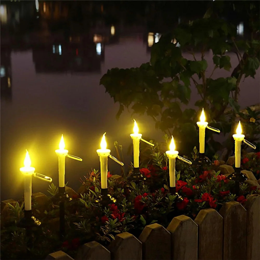 4Pcs Outdoor Solar Candle Lights LED Garden Stake Lamps Halloween Decor for Lawn / Patio / Yard - 4
