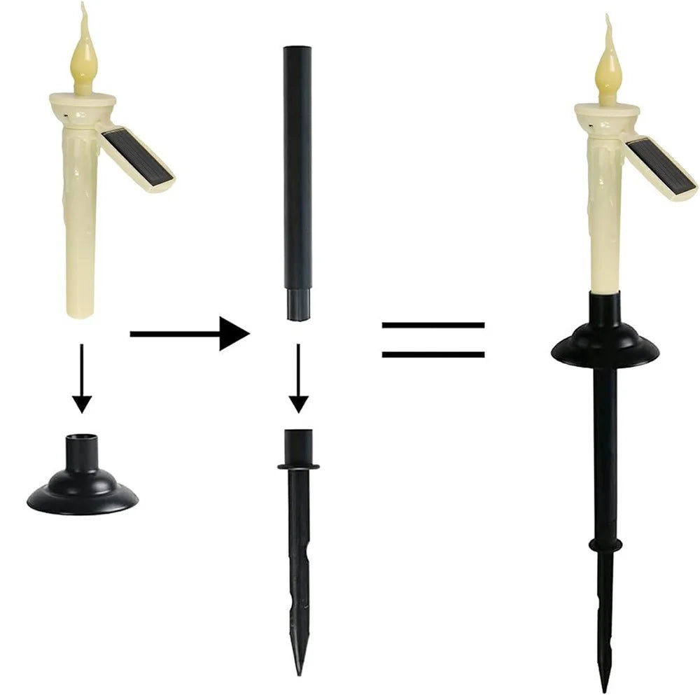 4Pcs Outdoor Solar Candle Lights LED Garden Stake Lamps Halloween Decor for Lawn / Patio / Yard - 6