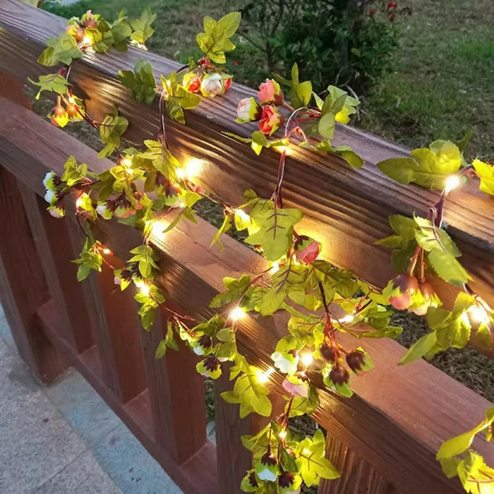 10m 100 LED Solar Powered Rose String Light 8 Modes Outdoor Garden Landscape Decorative Lamp - 6