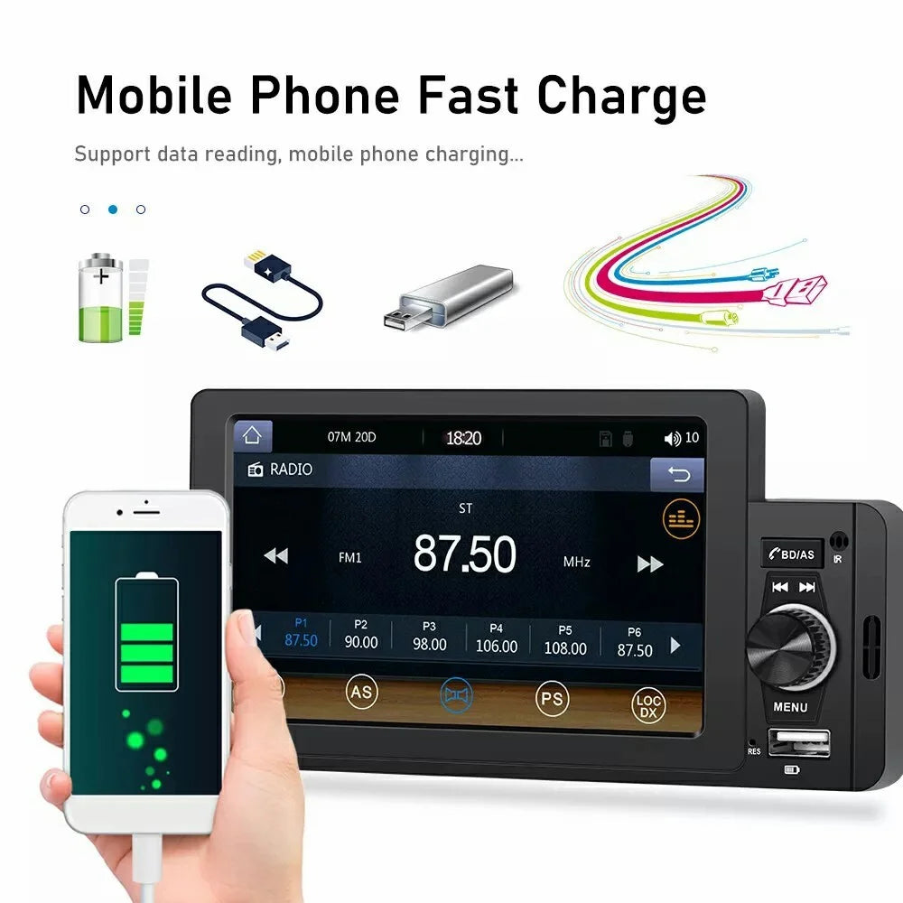 SW-151C Wired CarPlay 5 Inch Touch Screen MP5 Car Radio Bluetooth-Compatible Multimedia Player - 5