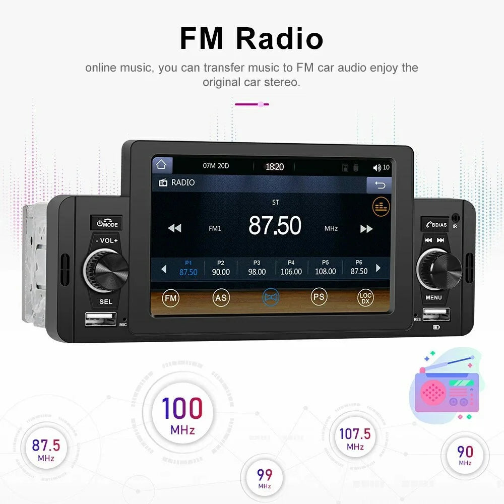 SW-151C Wired CarPlay 5 Inch Touch Screen MP5 Car Radio Bluetooth-Compatible Multimedia Player - 6